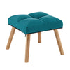 Blue Lazy Chair with Footstool Relax Lounge Chair Accent Armchair Sofa Chair