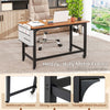 Computer Workstation Rolling Writing Study Desk On Wheels-Teak