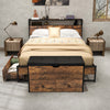 Storage Ottoman Bench Flip Top Storage Chest with 2 Drawers Wooden Storage Bench