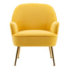 Armchair Accent Tub Chair Yellow Velvet Sofa Metal Legs Living Bedroom Furniture