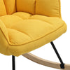 Scandinavian Armchair Wing Back Recliner Rocking Chair Cube Fabric Upholstered