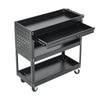 Heavy Duty 3 Tier Garage Tool Storage Trolley Service Cart Rack w/ Drawer & Keys