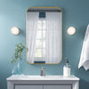 Large Retangle Wall Mounted Bathroom Toilet Mirrors Gold Metal Frame HD Glass UK