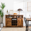 Buffet Cabinet with 9-Bottle Wine Rack Farmhouse Storage Sideboard Rustic