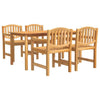 CIADAZ 5 Piece Garden Dining Set Solid Wood Teak, Garden Table And Chairs, Y0S9