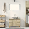 Brokky Sink Cabinet Sonoma Oak 80x33x60 Engineered Wood,Vanity Unit with R3T6