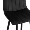 Set of 2 Velvet Chairs High Back Bar Stools Footrest Backrest Metal Legs Pub