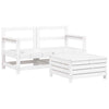 3 Piece Garden Sofa Set White Solid Wood Pine O6M3