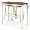 3-Piece Kitchen Dining Table Set 2 person Counter Height Pub Table w/ 2 Stools