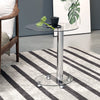 2 Tier Modern Clear Glass Beside Table Coffee Sofa Snack Laptop Table Oval Shape