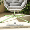Hanging Egg Chair with Stand, Cushions for Garden, Light Grey