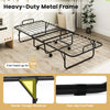 Folding Bed Frame with Mattress-White