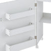 Folding Sewing Table, 2-in-1 Rolling Craft Table with Storage Shelves