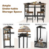 3-Piece Folding Dining Table Set Space-saving Console Table-Brown