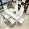 Set of 2 Dining Chairs PULeather Padded Seat High Back Metal Legs Home Furniture