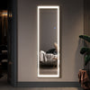 Full Length Mirror With LED Lights Touch Free Standing & Wall Mounted 160 x 50cm