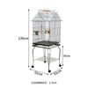 Open Top Large Metal Rolling Bird Cage for Budgie Parrot Canary Cockatiel 139cm