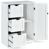 Bathroom Floor Cabinet Storage Cupboard Organizer W/Adjustable Shelf & 3 Drawers