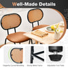 2Pcs Bar Stools Bistro Counter Height Stool Faux Leather Modern Dining Chair