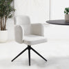 White Teddy Velvet Vanity Chair Swivel Desk Chair For Home Office, Metal Legs