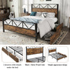 4FT6 DOUBLE SIZE METAL BED FRAME WITH HEADBOARD AND FOOTBOARD/2 STORAGE DRAWERS