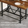Rectangular Counter Height Dining Table with Metal Footrest for 6 People, Brown