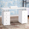Mobile Nail Station Salon Manicure Table Desk Art Beauty Storage Drawers Cabinet
