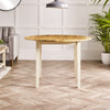 Salcombe Oak and Cream Solid Wood 110cm Round Dining Table Farmhose Scandi