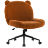 Cute Accent Chair Ergonomic Armless Office Chair with Wheels Height Adjustable