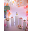 3/5X White Metal Plinth Cylinder Dessert Pedestal Wedding Flower Display Stands