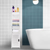 Free Standing White Toilet Paper Roll Holder Stand Bathroom Storage Cabinet Unit