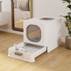 Large Self-Cleaning Hooded Cat Litter Box Enclosed Kitten Toilet Box Potty Tray