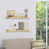 Set of 2 Wooden Floating Shelves Kids Bookshelf Wall Mounted Picture Ledge Shelf