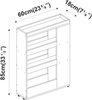 Kitchen Trolley 85cm Storage Cart 4 Tier Shelves Wheeled Oak White