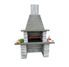 Light Grey Masonry BBQ Barbecue Garden Grill Wood and Charcoal Cooking Massive