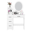 Dressing Table With Led Mirror Modern Makeup Desk Vanity Table Set + 4 Drawers