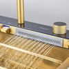 Gold LED Stainless Steel Kitchen Sink Set Single Large Bowl Inset Waterfall Tap