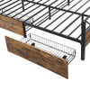 4FT6 DOUBLE SIZE METAL BED FRAME WITH HEADBOARD AND FOOTBOARD/2 STORAGE DRAWERS