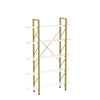 5-Tier Gold Bookshelf, Modern Freestanding Shelves for Living Room