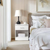 Bedroom Nightstand Compact Bedside Table One Drawer Storage Cabinet White