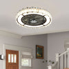 72W Crystal Ceiling Fan Lights Kitchen Bedroom Dimmable LED Chandeliers Fan Lamp