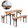 BIRCHTREE Beer Table Bench Set Picnic Dining 3 PCS Wooden Folding Outdoor 1.17m