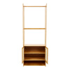 Clothes Rail Rack Garment Hanging Display Stand W/ Rattan Cabinet Storage Shelf