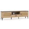 COSTWAY TV Stand for 65” TVs Mid Century Modern Entertainment Center-Oak