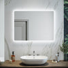 Illuminated Bathroom Mirror 800 x 600 With LED Bluetooth Shaver Socket Demister