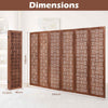 Bedroom Carved Privacy Screen 6-Panel Room Divider-Walnut
