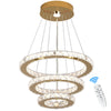 K9 Crystal Gold Chandelier LED Ceiling Lights Pendant Light Dimmable Remote 49W
