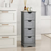 Bathroom Storage Cabinet with 4 Drawers Freestanding Organizer Grey