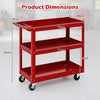 Heavy Duty Unity Cart Rolling Tool Cart with Flat Handle-Red