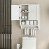 COSTWAY Bathroom Wall Cabinet Hanging Medicine Cabinet w/Towel Bar-White